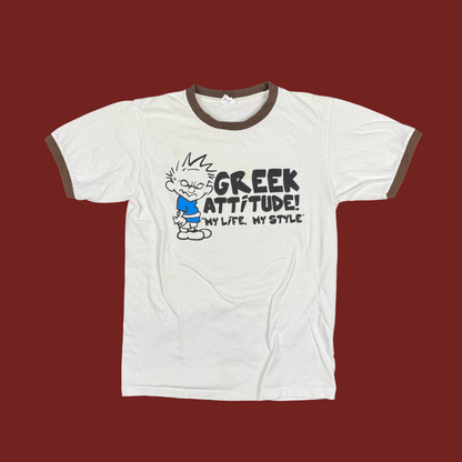 (S) 70s/80s Greek Attitude Ringer Tee