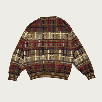 (L) 90s Earth Toned Marled Knit Sweater