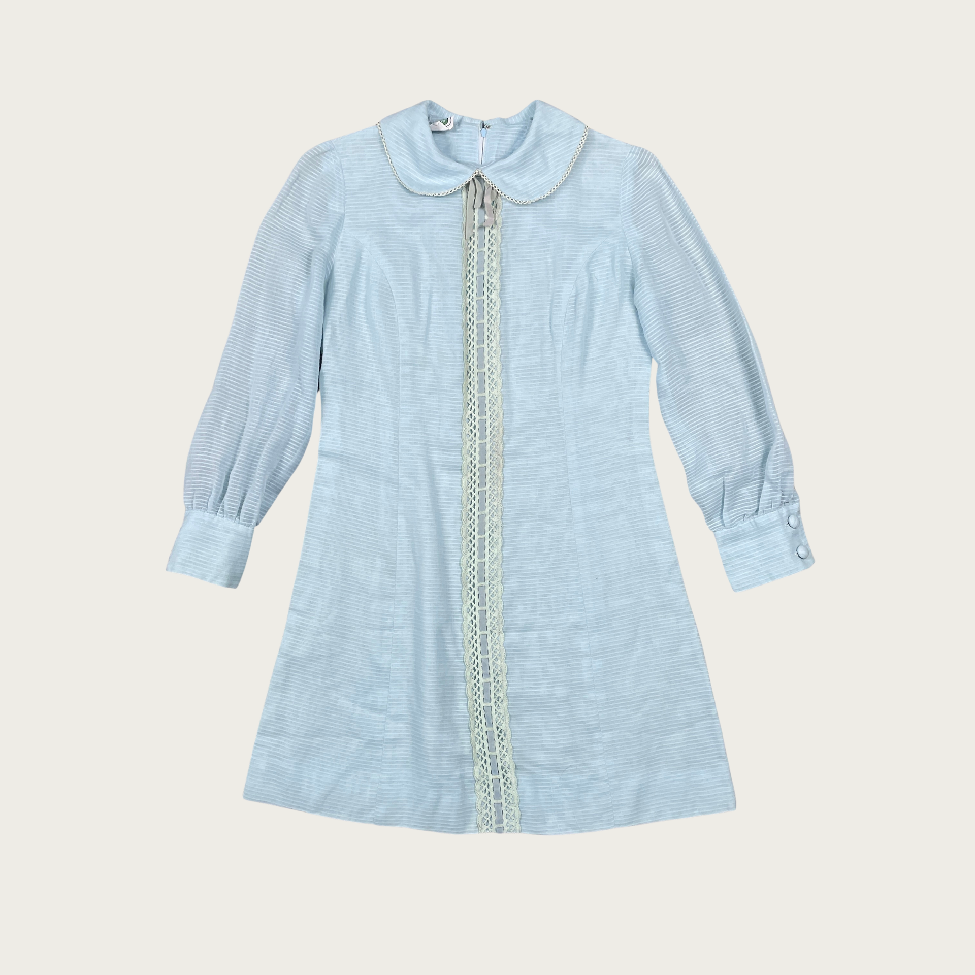 princess polly baby blue dress 1950s Blue Peter Pan Collar Cap Sleeve Vintage Swing Dress, Blue / M main image 1