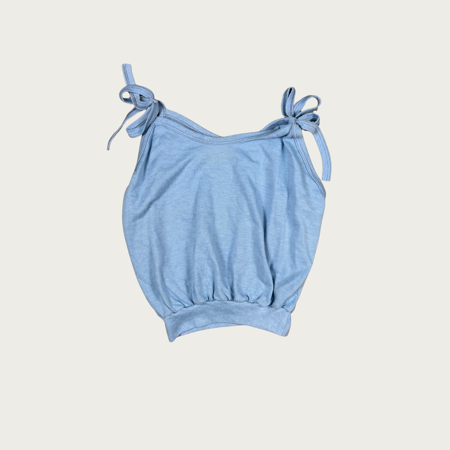 (S) Vintage Blue Shoulder Tie Tank Top