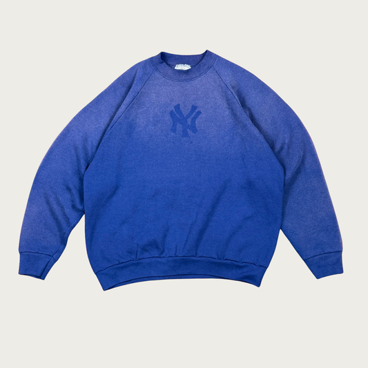 (L/XL) Sun Faded Blue Yankees Sweatshirt