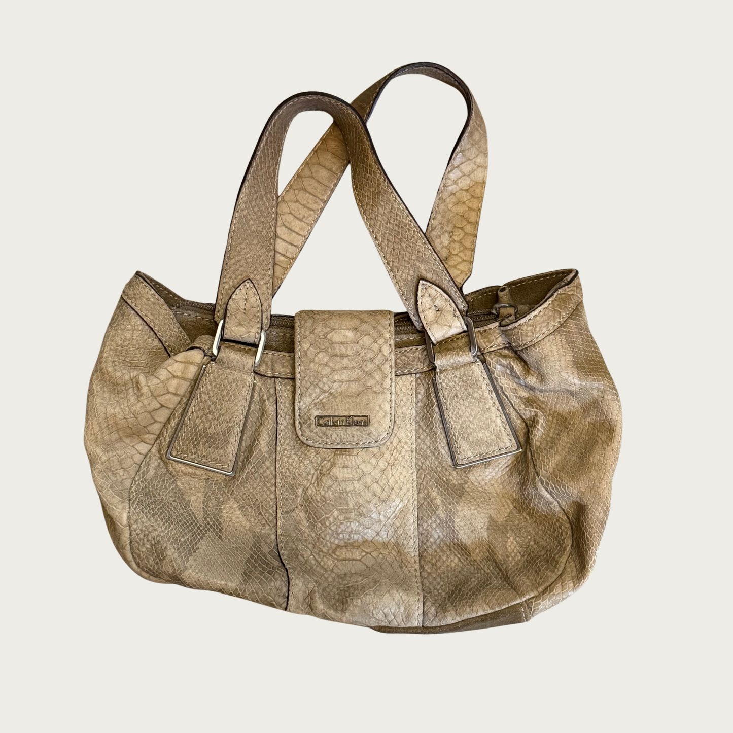 Calvin Klein Snakeskin Embossed Leather Bag