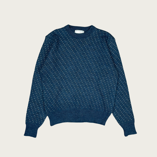 (M) Blue Polka Dot Sweater