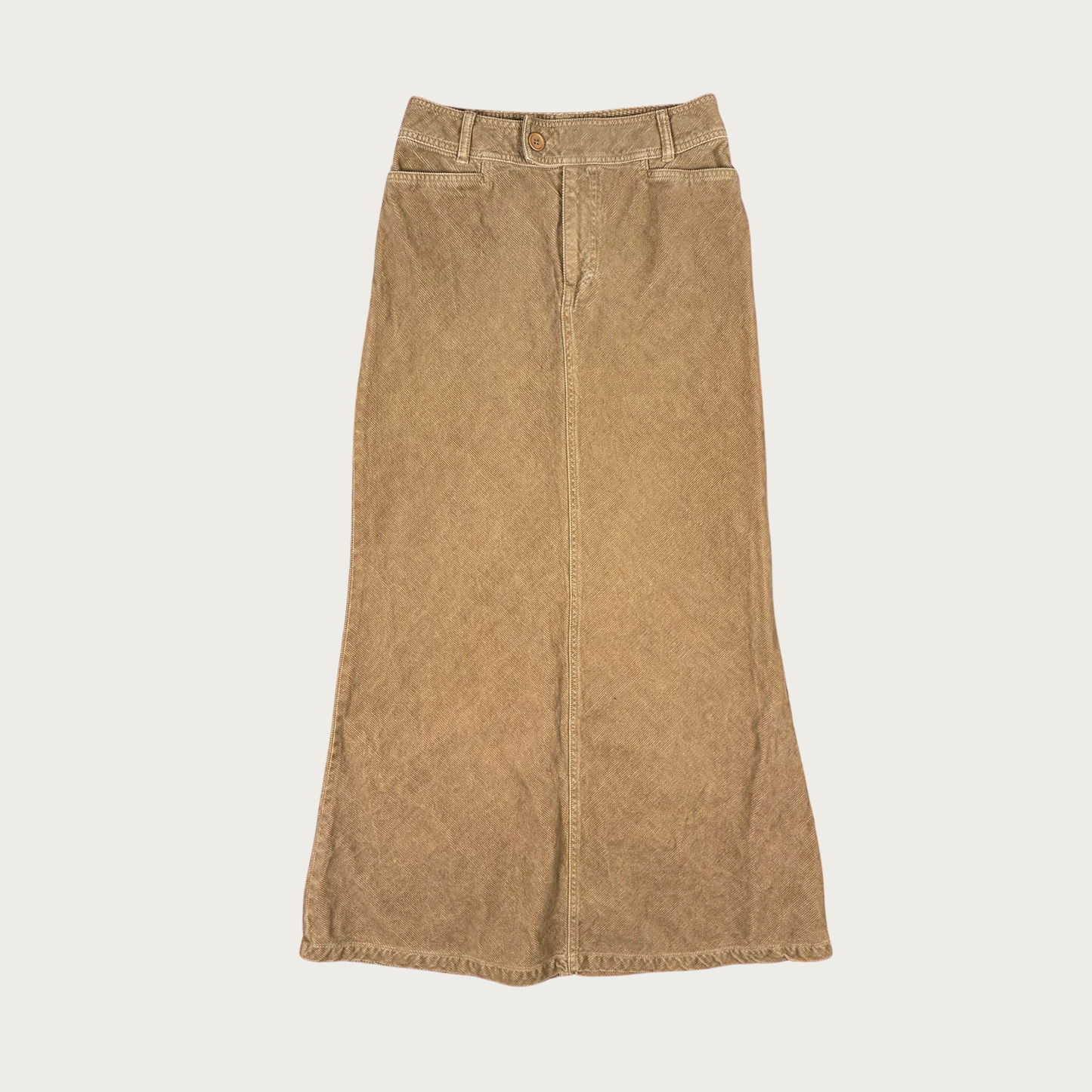 (28") 90s/Y2K Tan Corduroy Maxi Skirt