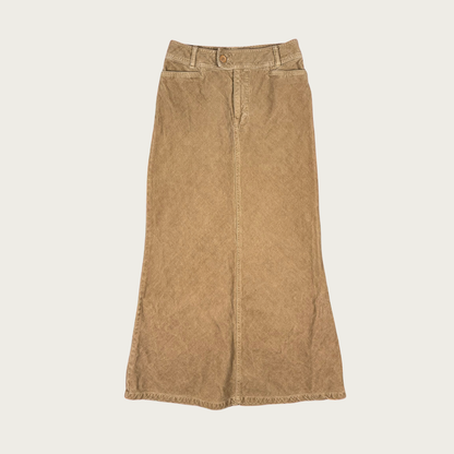 (28") 90s/Y2K Tan Corduroy Maxi Skirt