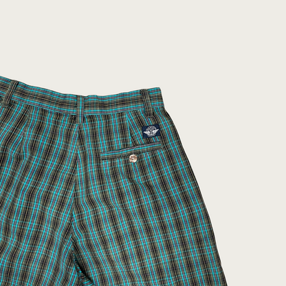 (27") Teal Plaid Shorts