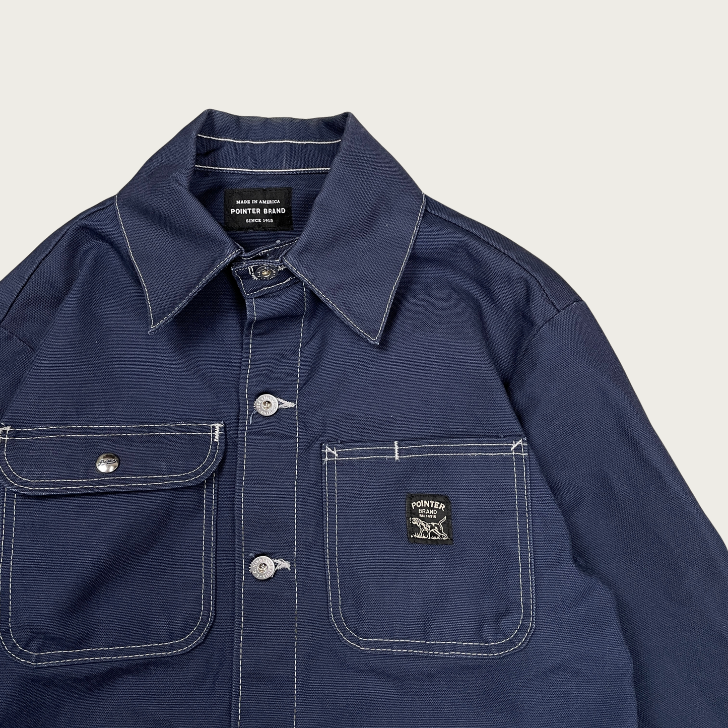 (L) Pointer Brand Navy Blue Chore Coat