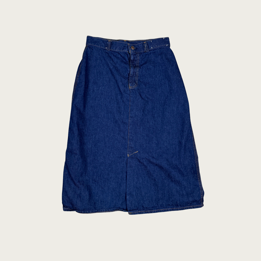(28") 70s Levi's Plowboy Logo Denim Midi Skirt