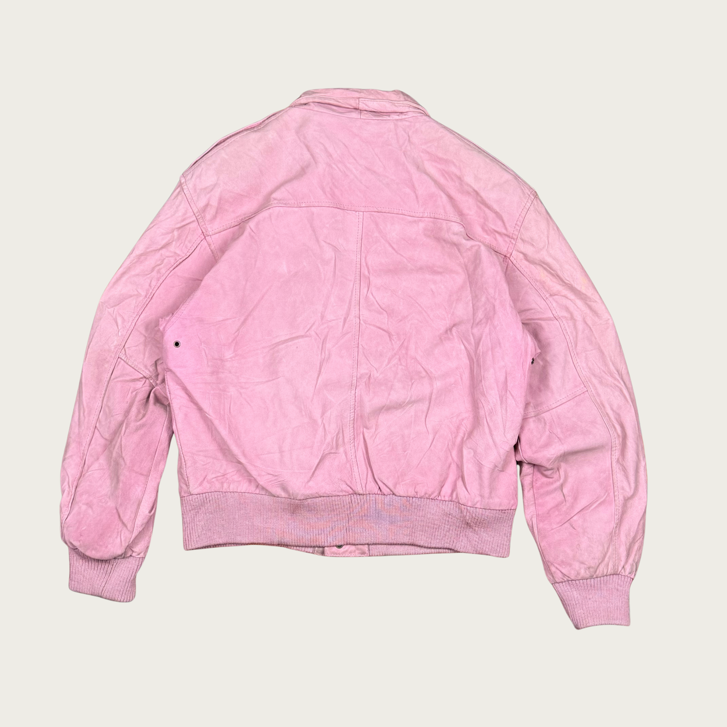 (M) Pink Suede Bomber Jacket