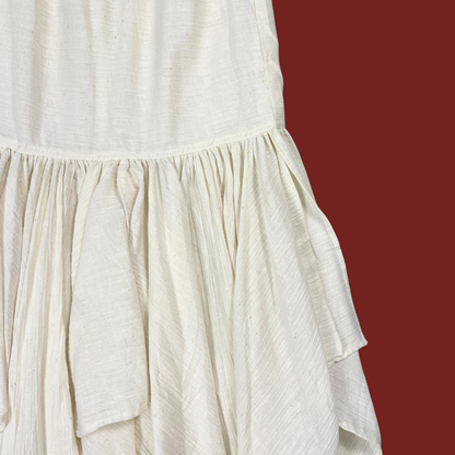 (S) Linen Handkerchief Hem Maxi Skirt