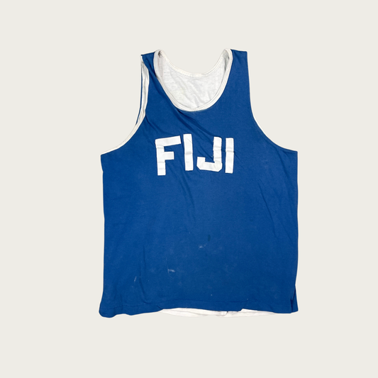 (L) Fiji Stitched Lettering Layered Tank Top