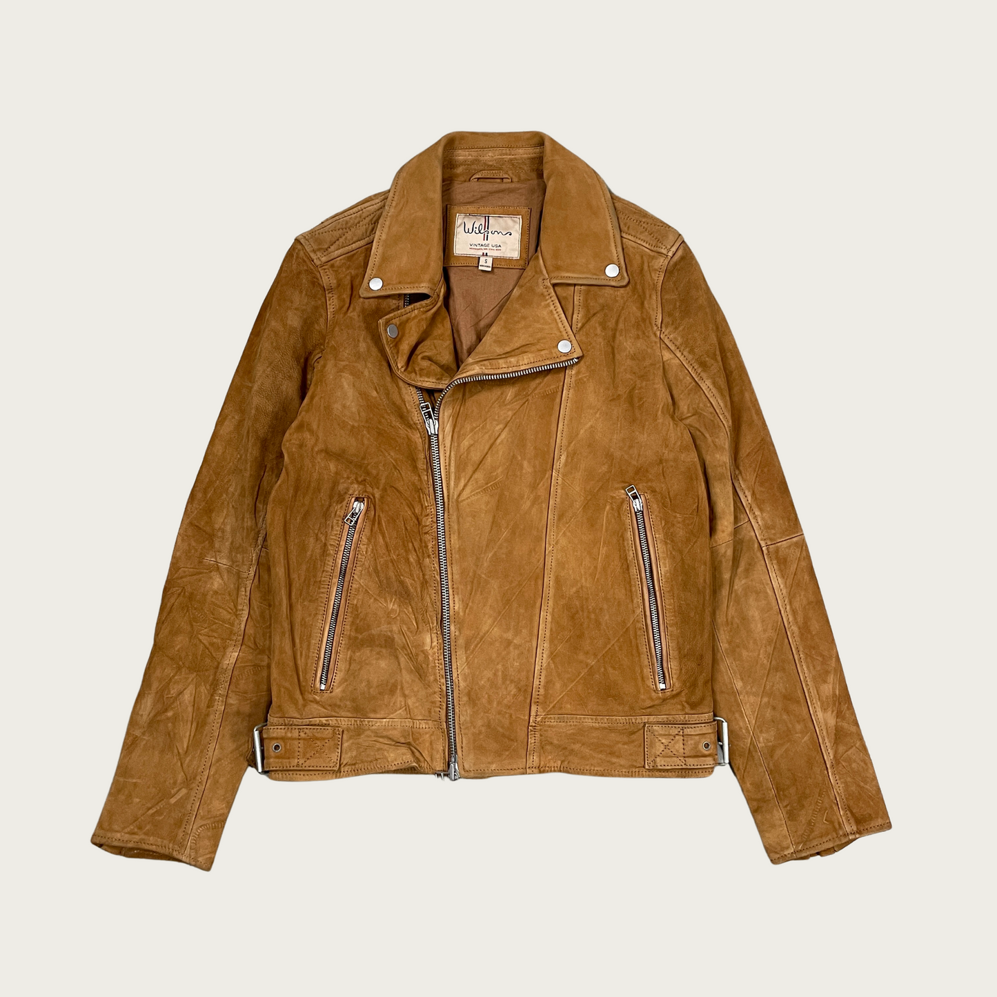 (S) Wilsons Suede Leather Moto Jacket