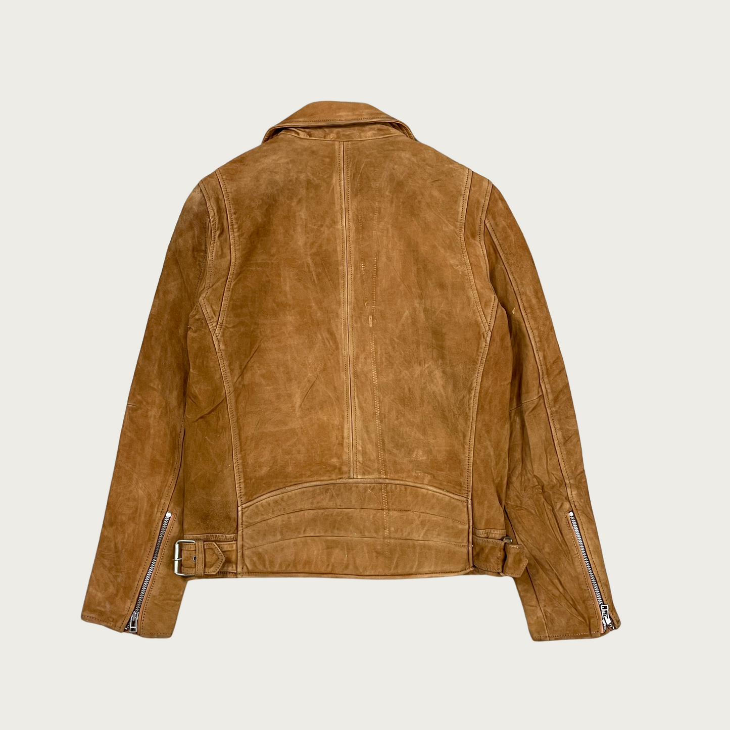 (S) Wilsons Suede Leather Moto Jacket