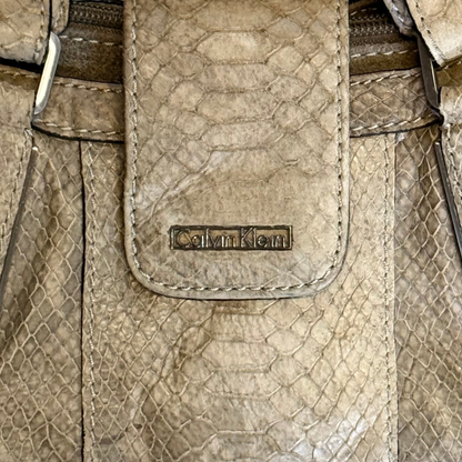 Calvin Klein Snakeskin Embossed Leather Bag