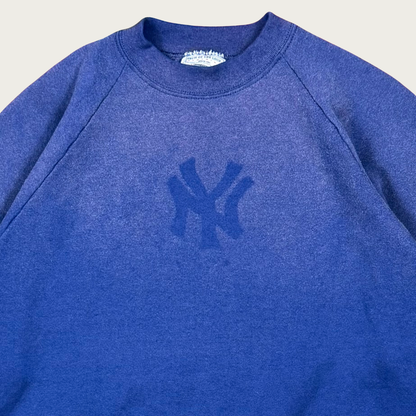 (L/XL) Sun Faded Blue Yankees Sweatshirt