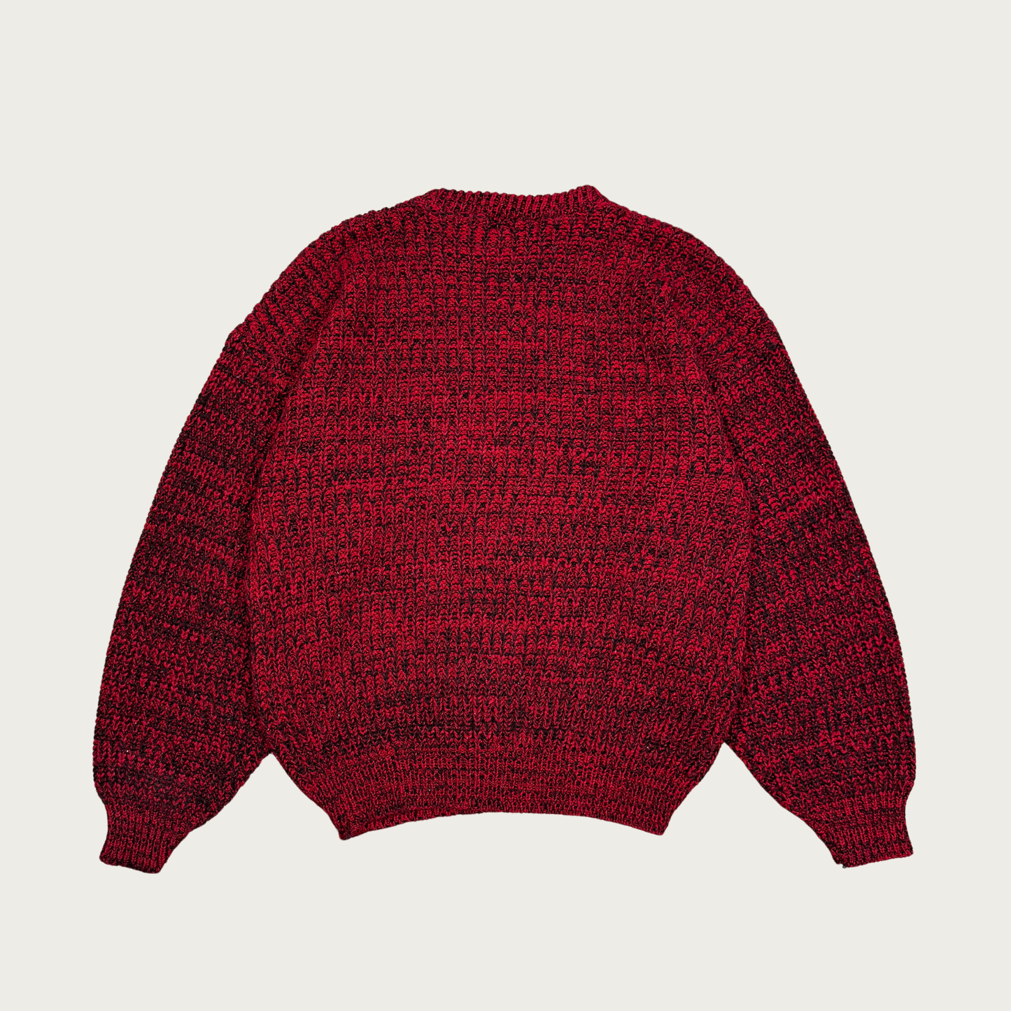 (XL) Red and Black Marled Knit Sweater