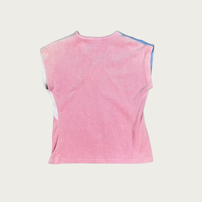 (S) 70s/80s Pastel Colorblock Terrycloth Top