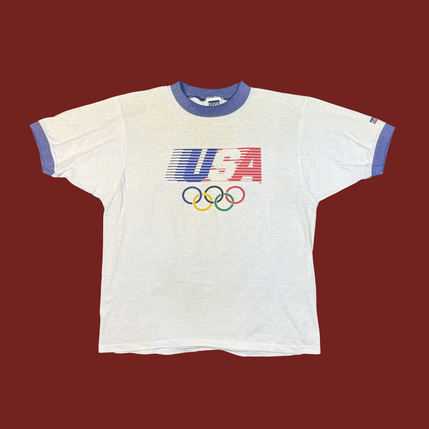 (M) 1984 Olympic Games USA Levi's Ringer Tee
