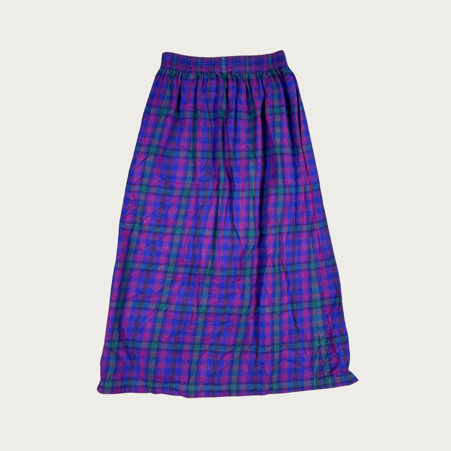 (S/M) L.L. Bean Purple Plaid Midi Skirt