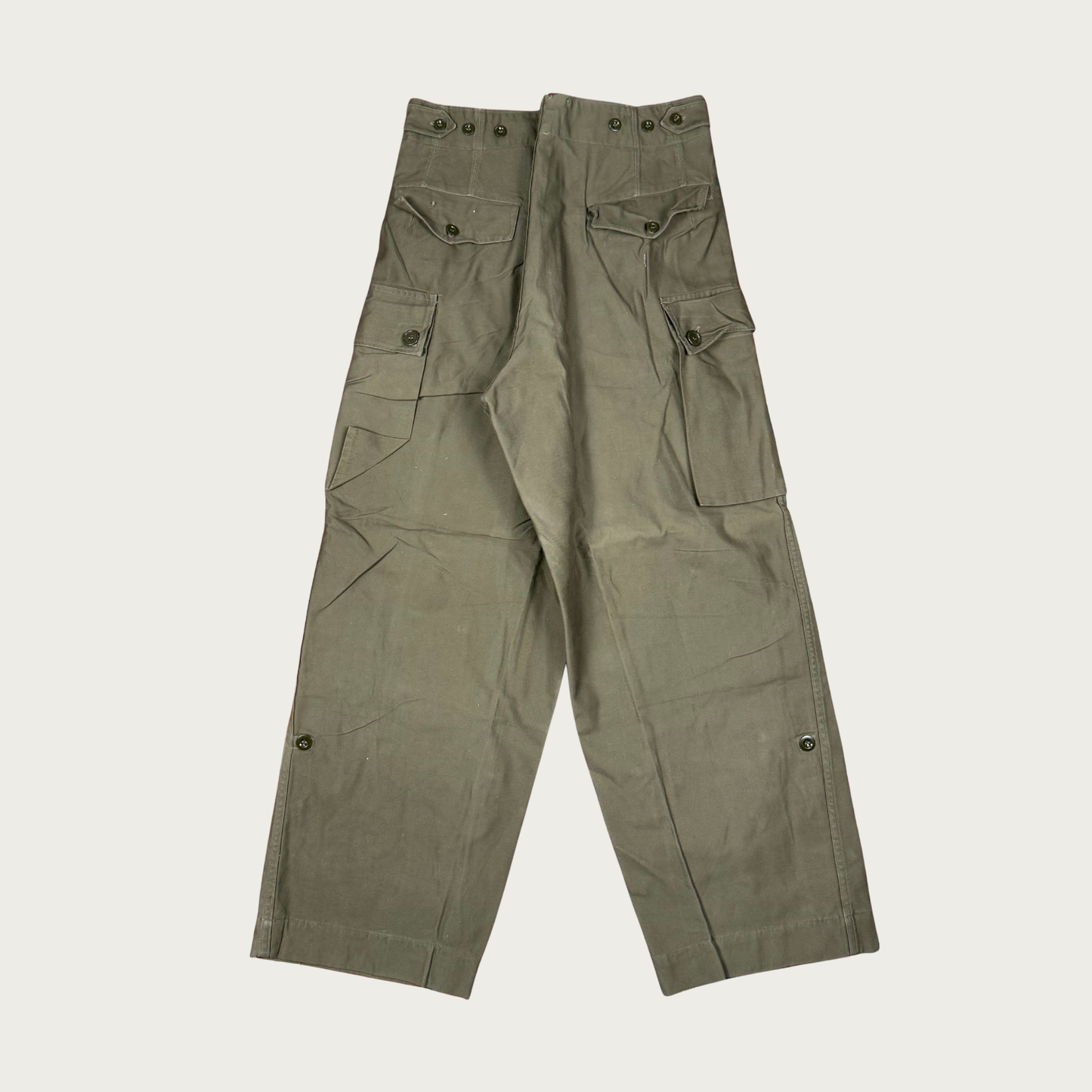 (25"-30") 1950s Dutch Military Field Pants