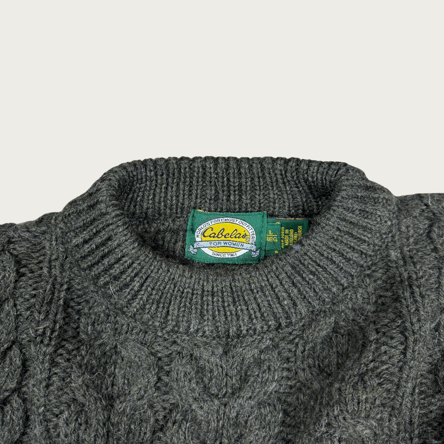 (L) Cabela's Cropped Pure Wool Sweater