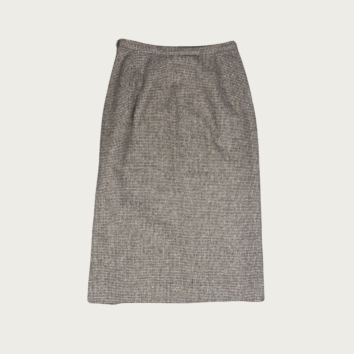 (26") Beige/Tan Wool Button Midi Skirt