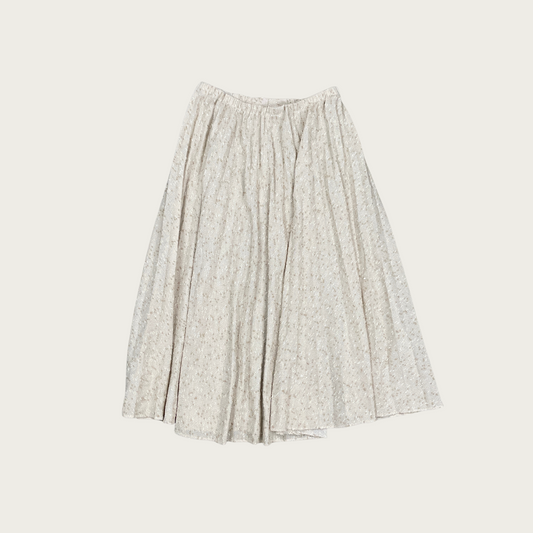 (S) Oatmeal Semi Sheer Midi Skirt