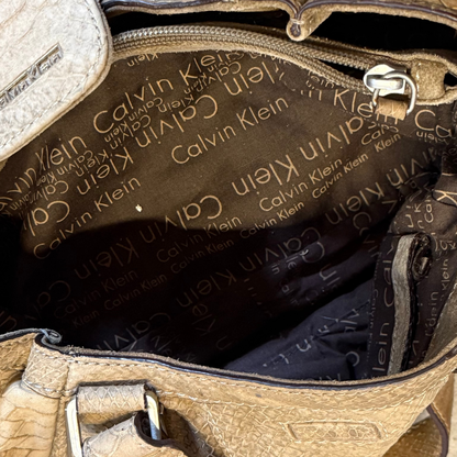 Calvin Klein Snakeskin Embossed Leather Bag