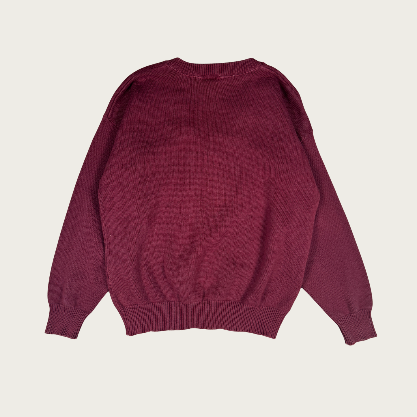 (L) 90s Burgundy V Neck Sweater