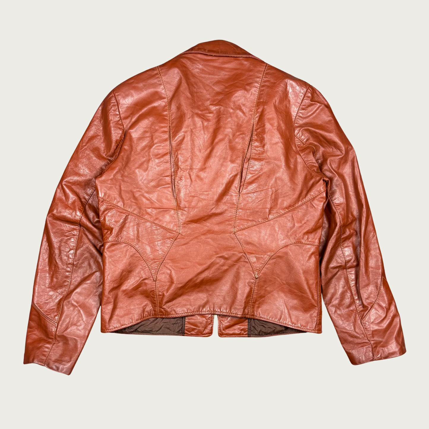 (M) 60s/70s Red Leather Jacket