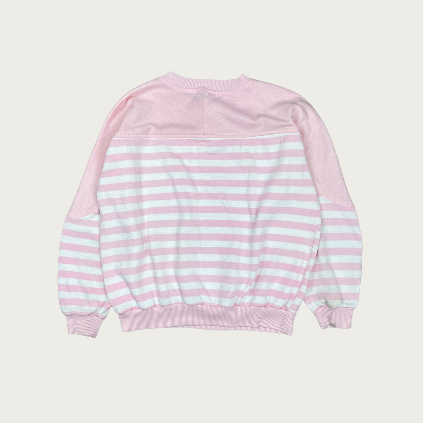 (S) Baby Pink Striped Sweatshirt