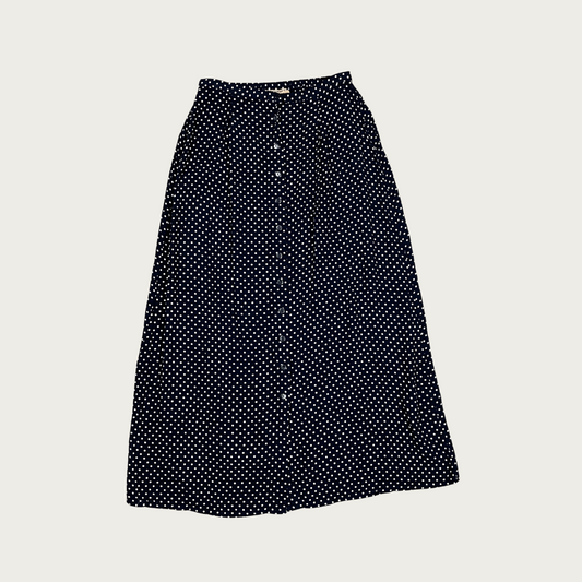 (M) Polka Dot Button Up Midi Skirt