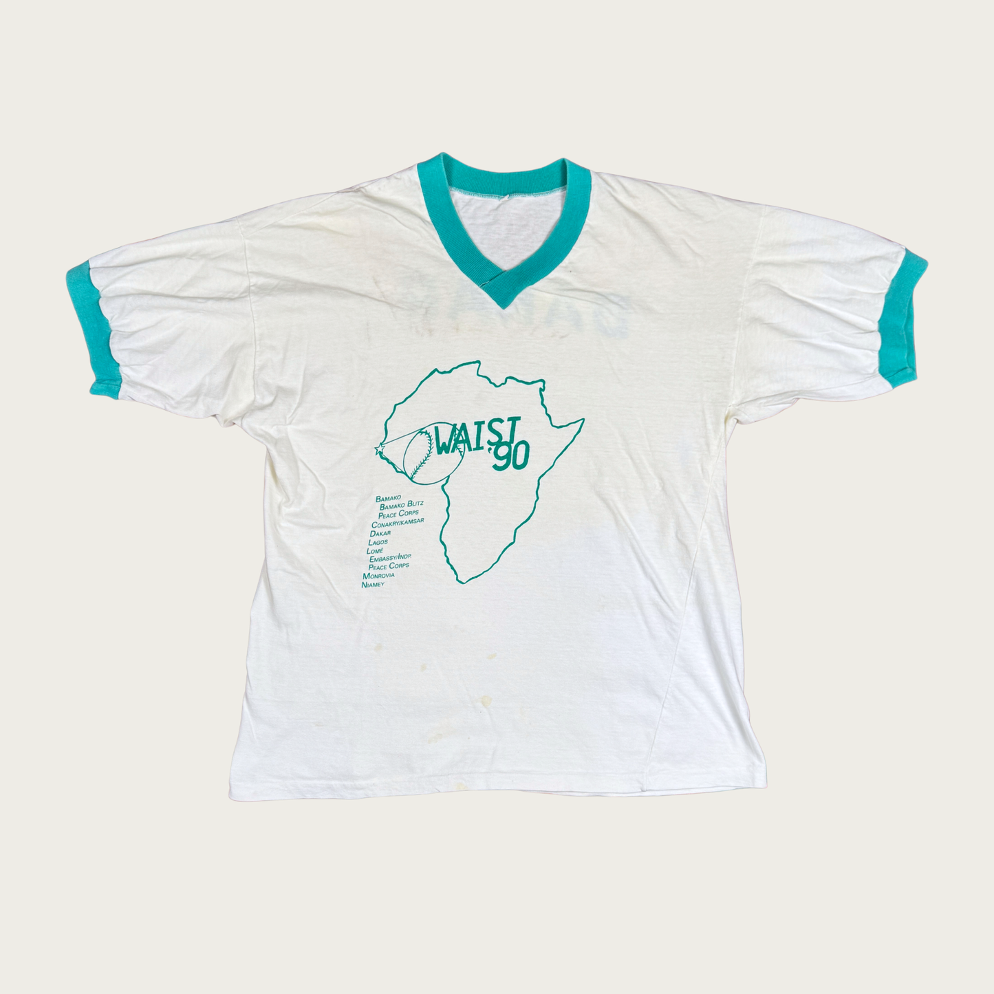 (L) 1990 Africa Baseball Ringer Tee