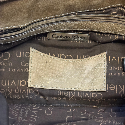 Calvin Klein Snakeskin Embossed Leather Bag