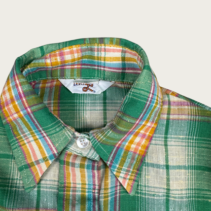 (M) 70s/80s Green Multicolor Plaid Levi's Blouse