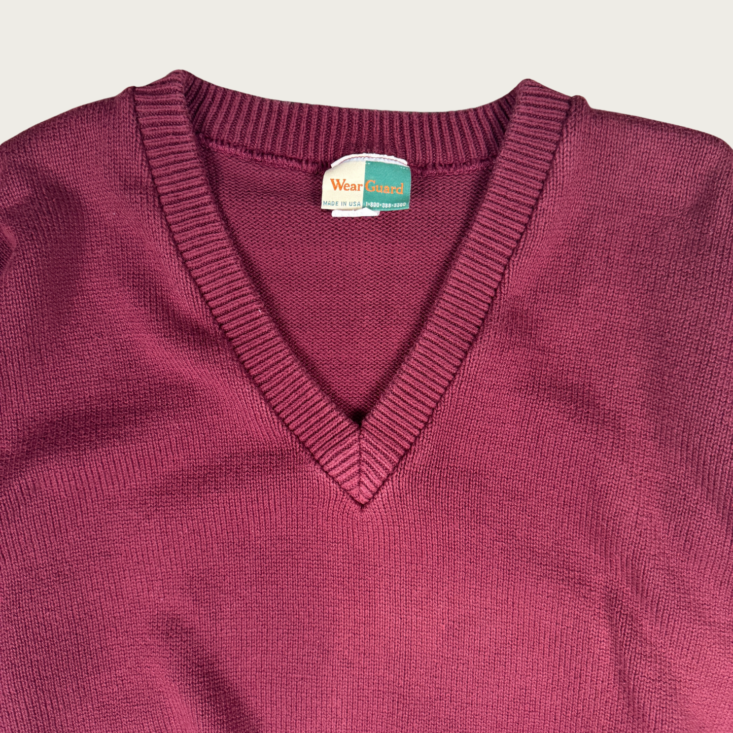 (L) 90s Burgundy V Neck Sweater