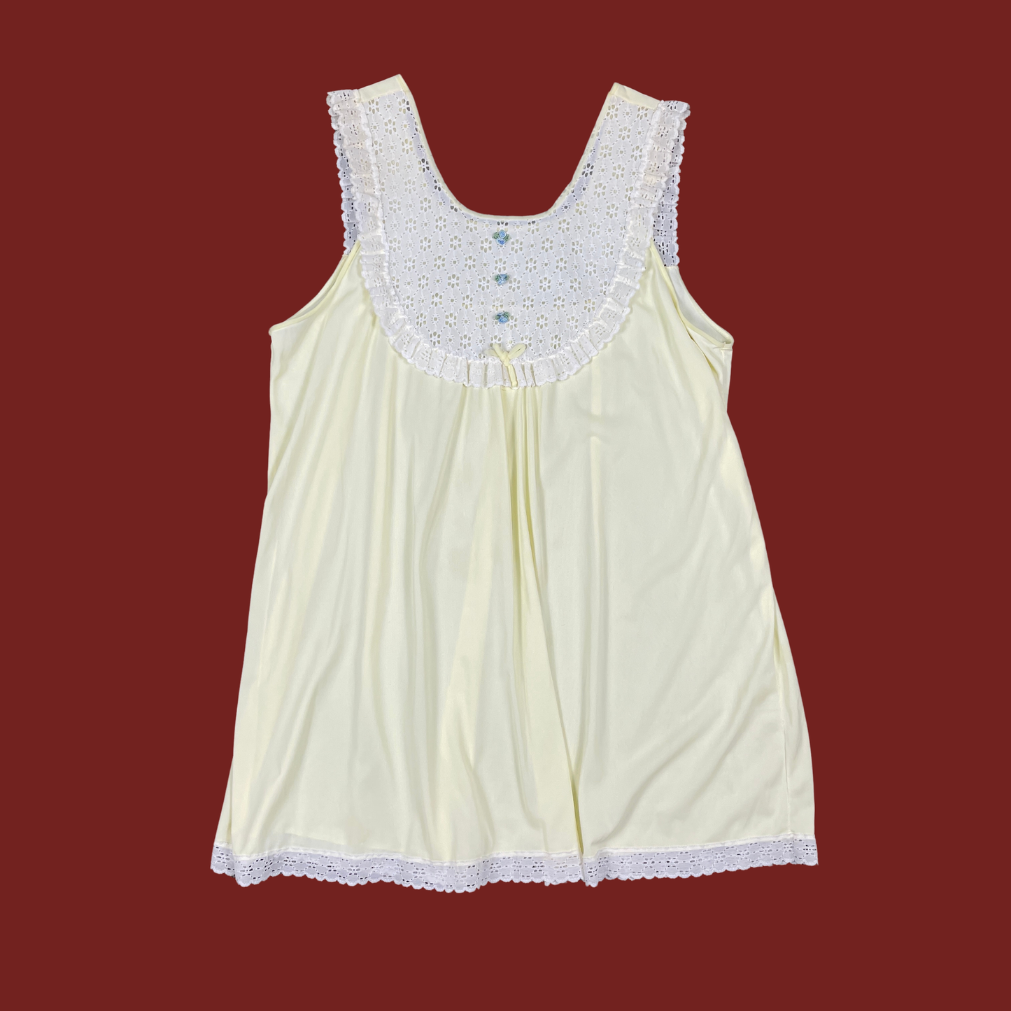 (M/L) 1960s Pastel Yellow Peignoir Set