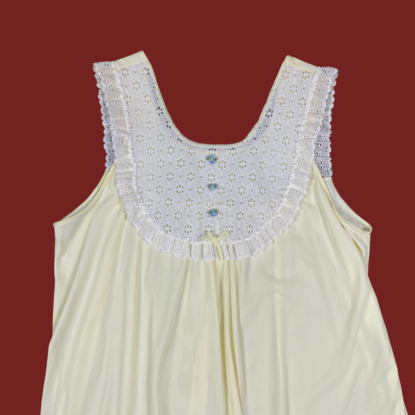 (M/L) 1960s Pastel Yellow Peignoir Set