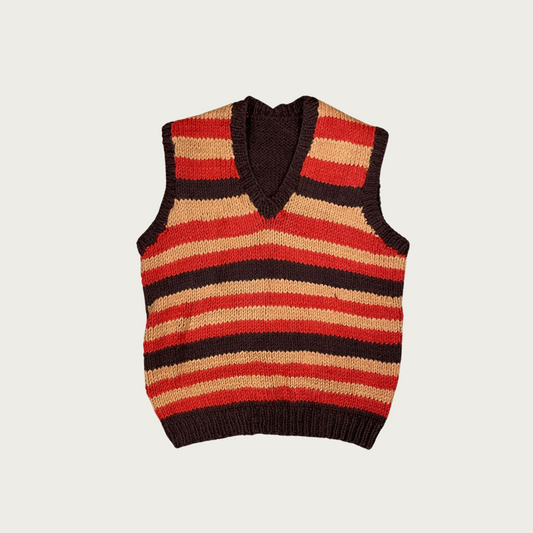 (XS) Striped Knit Sweater Vest