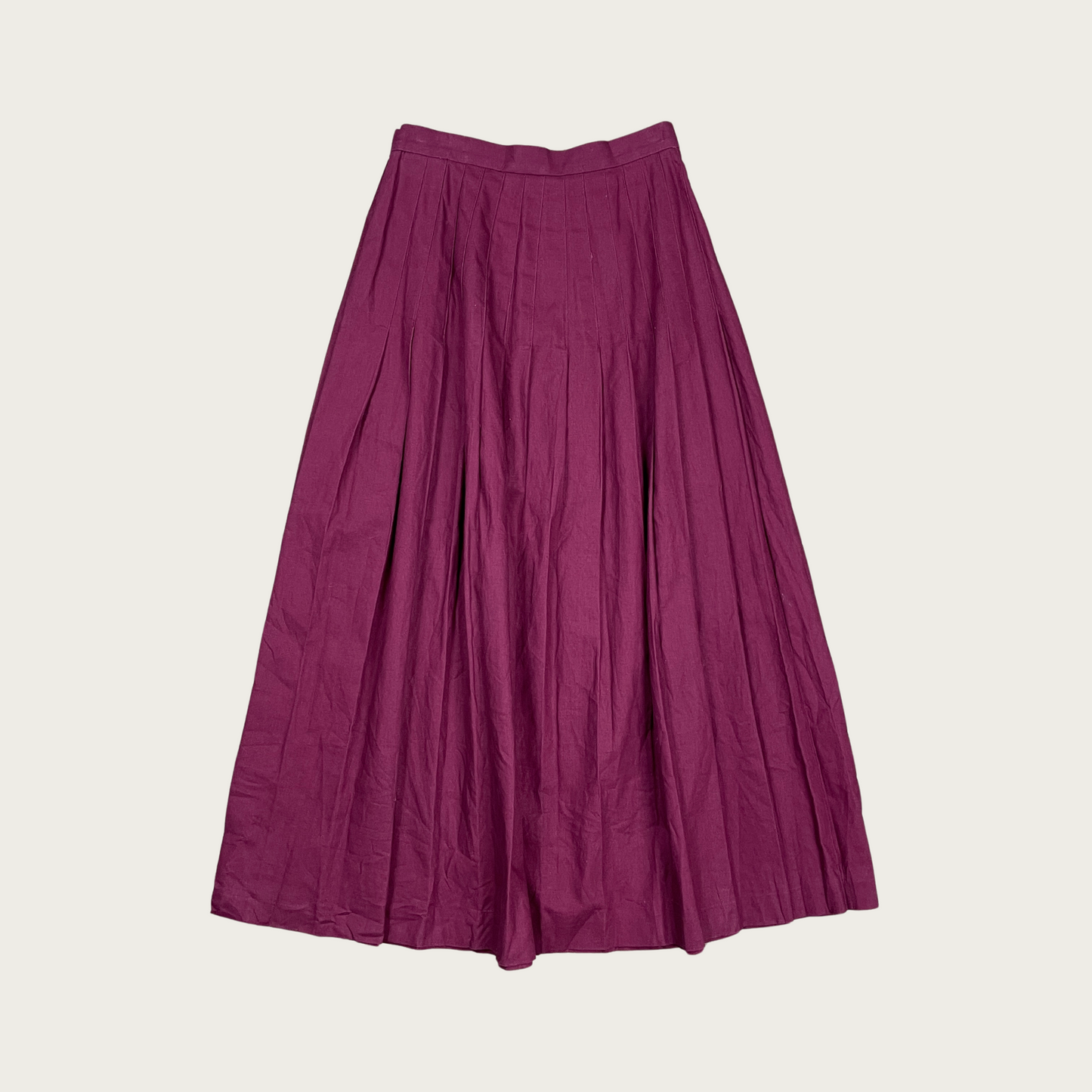 (24") Burgundy Pleated Midi Skirt