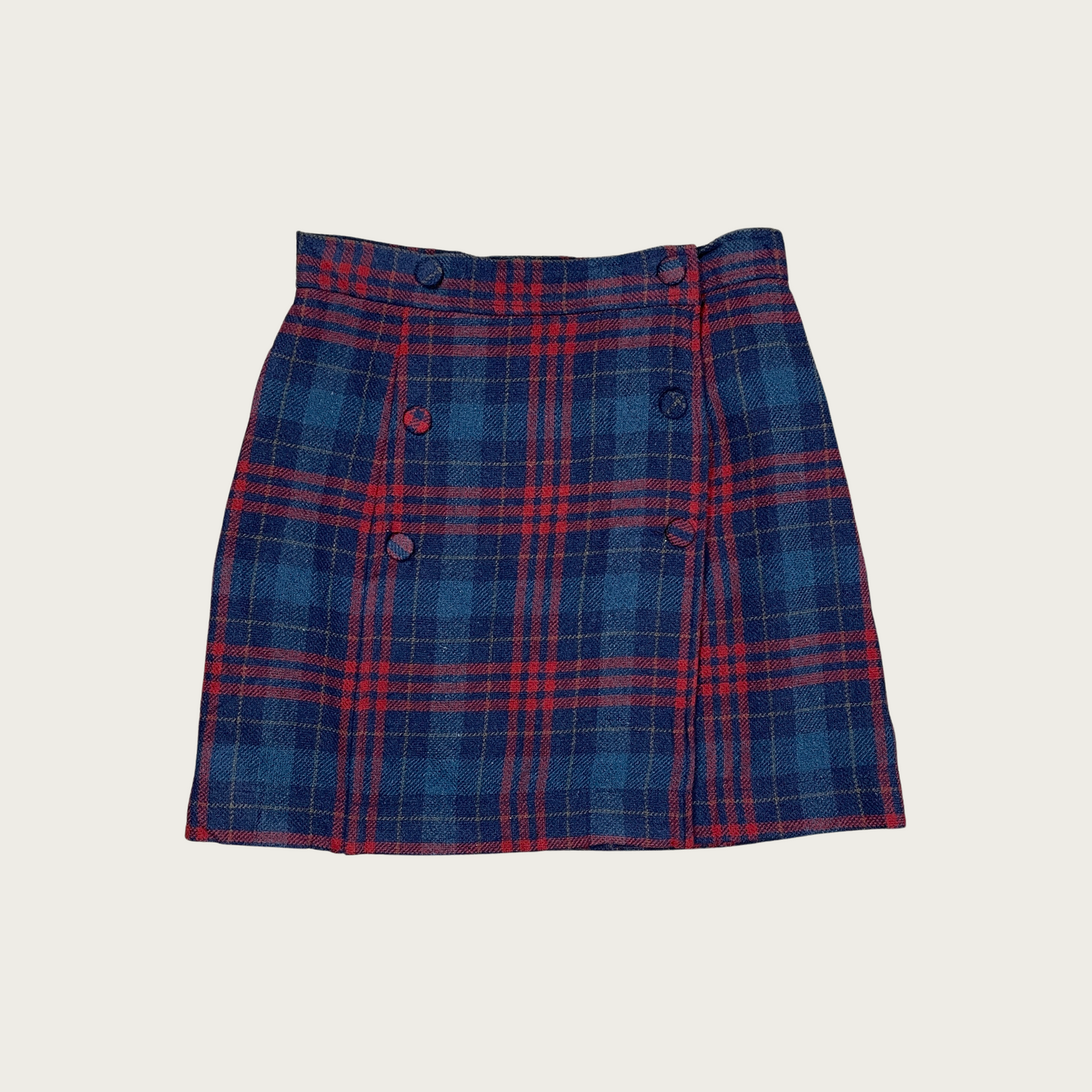 (S) Gap Wool Blend Plaid Mini Skirt