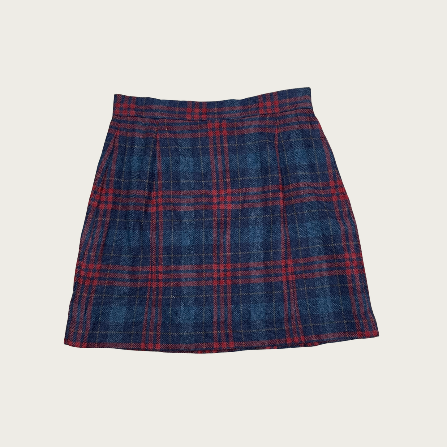 (S) Gap Wool Blend Plaid Mini Skirt