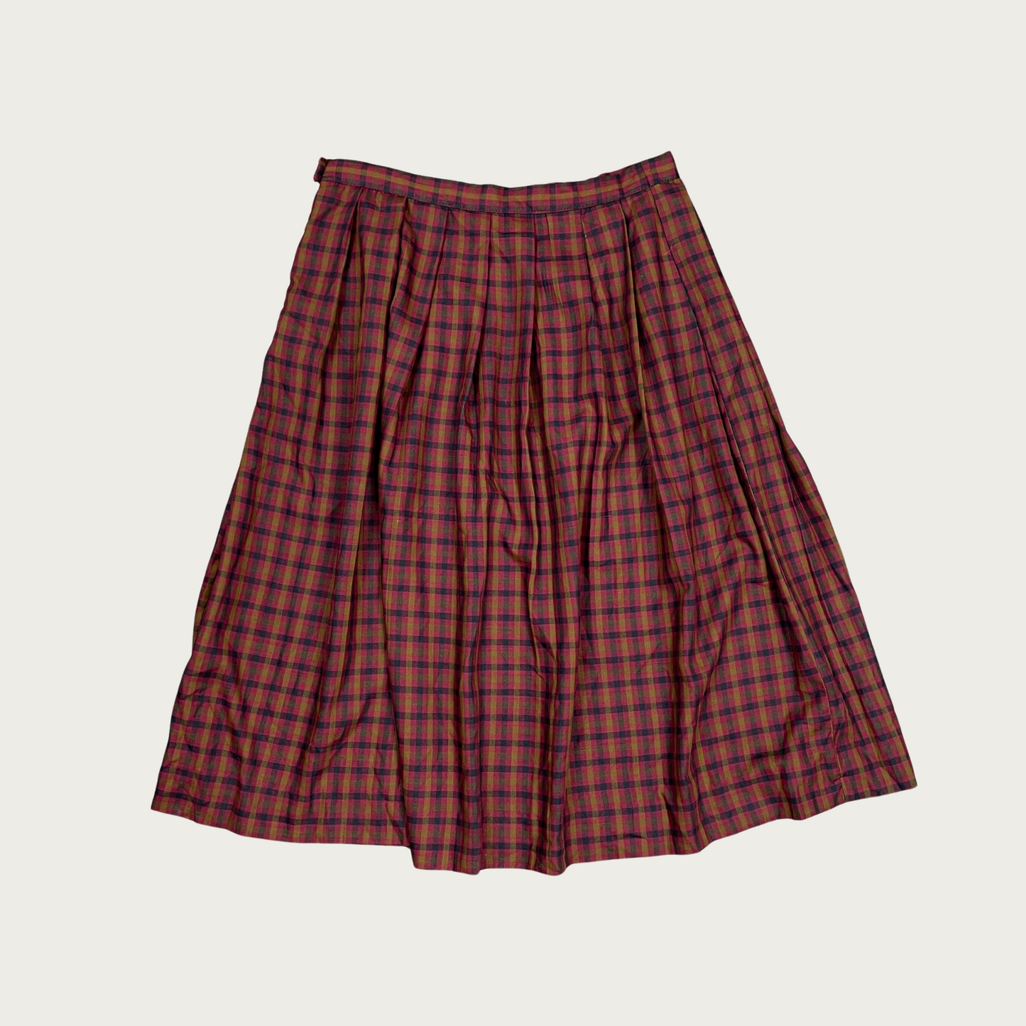 (27") Lightweight Plaid Midi Skirt