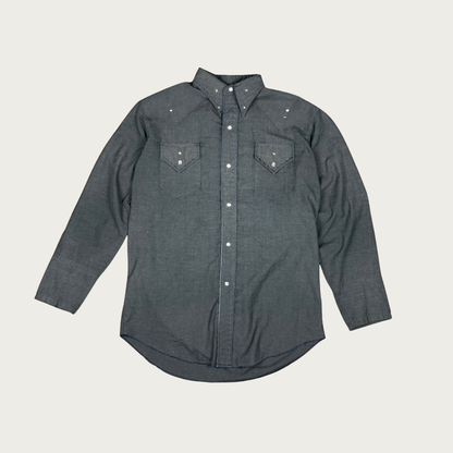 (XL) Custom Star Studded Gray Western Shirt