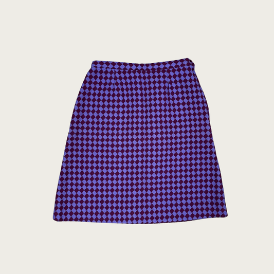 (25") Purple Diamond Pattern Mini Skirt