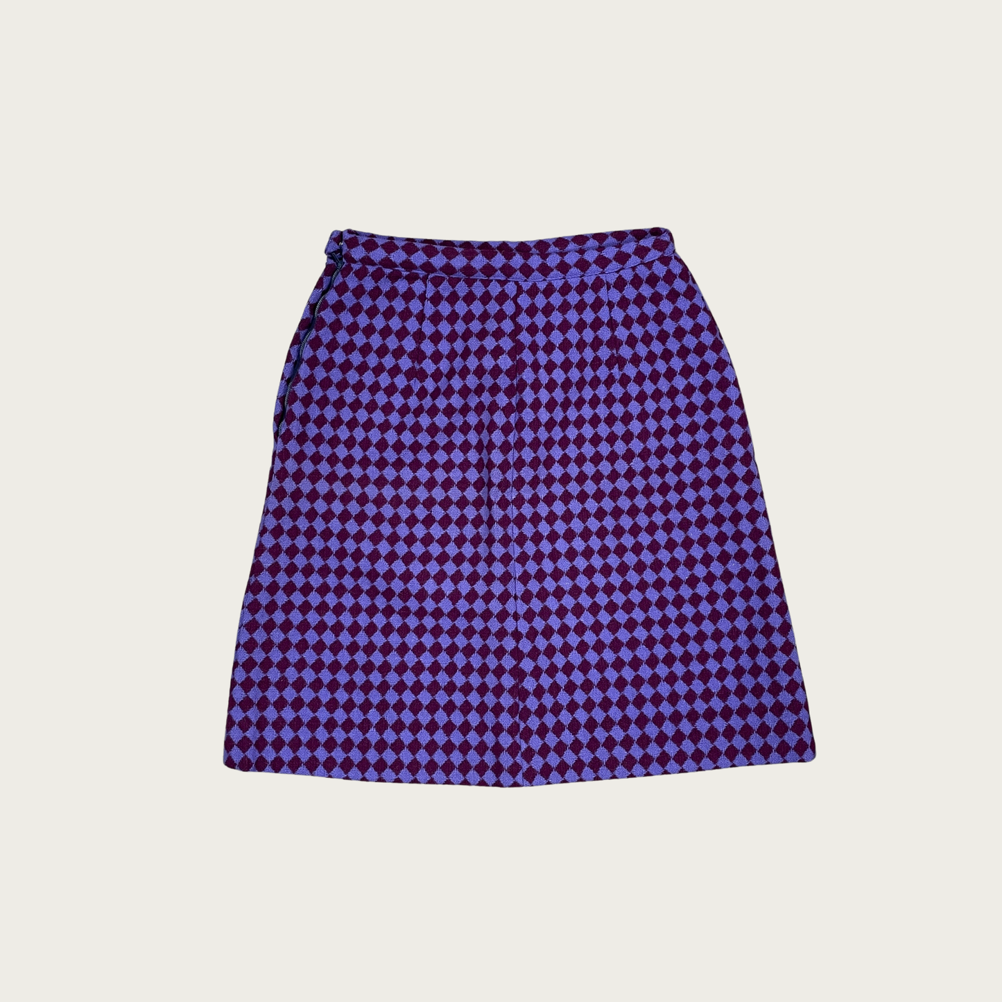 (25") Purple Diamond Pattern Mini Skirt