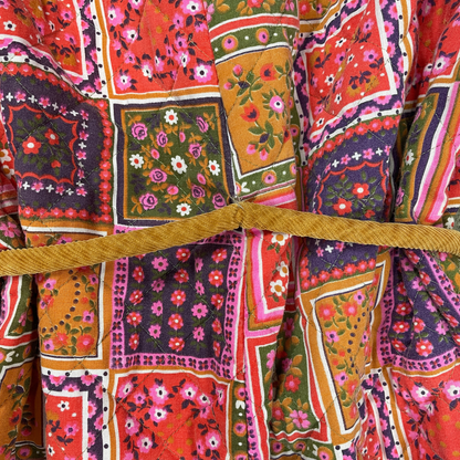 (OS) 70s Quilted Patchwork Robe
