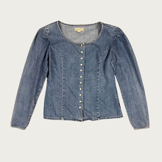 (M) 90s Guess Denim Pearl Snap Top