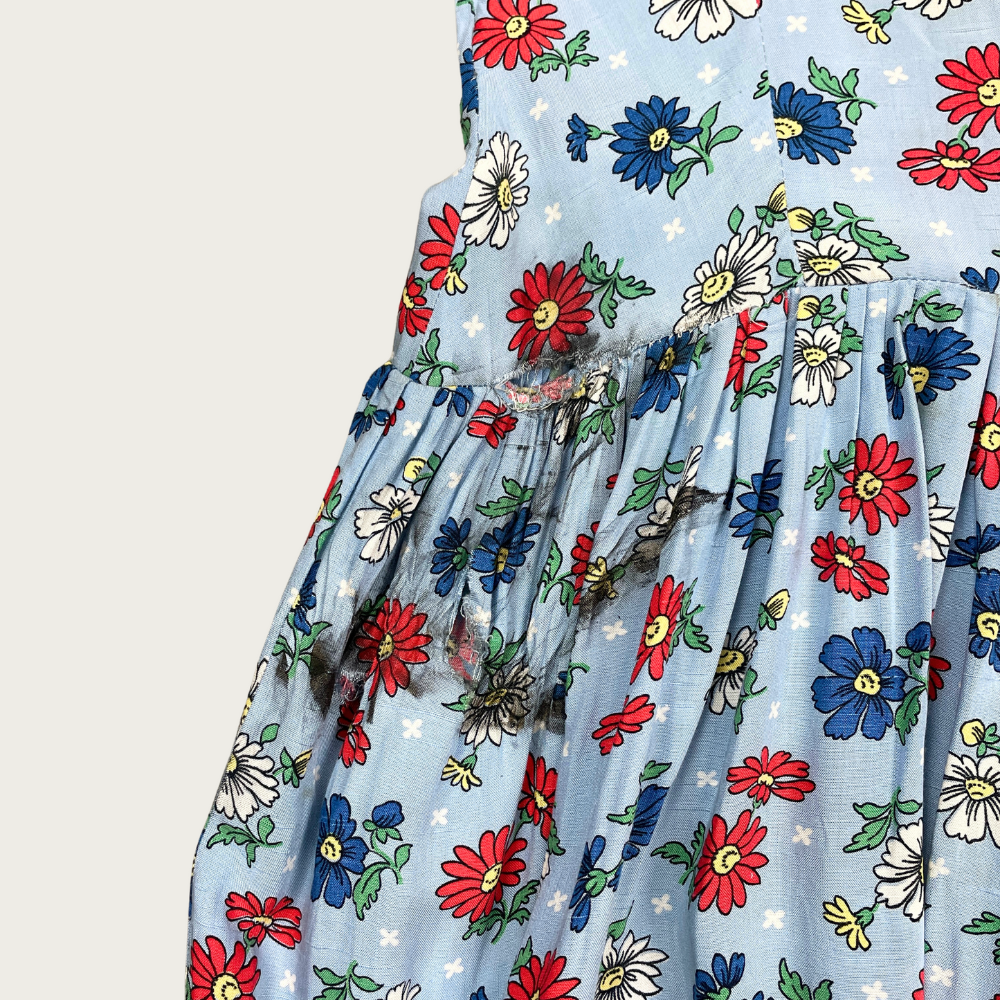 (S) Floral Drop Waist Midi Dress