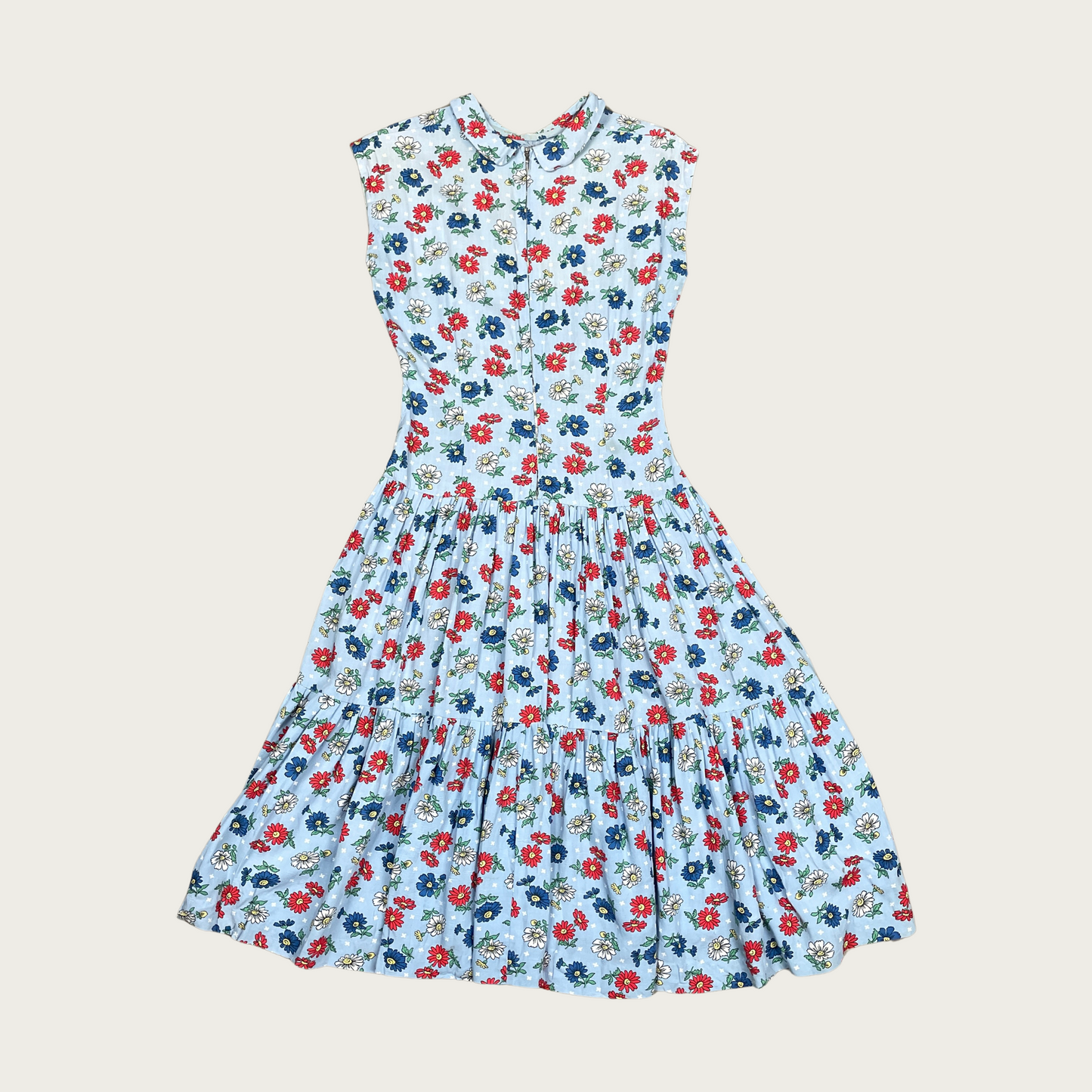 (S) Floral Drop Waist Midi Dress